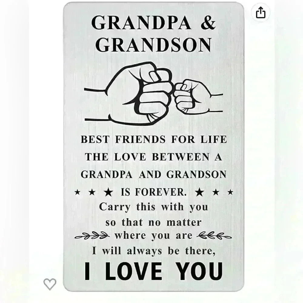 Laluminter Best Grandpa Engraved Wallet Card Inserts, Grand Father Gifts Men